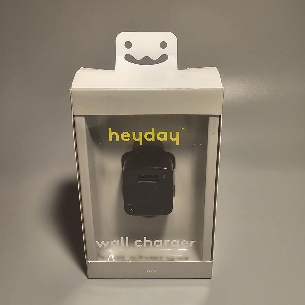 Dual Port 20W USB A and USB C Wall Charger Heyday New Sealed Black